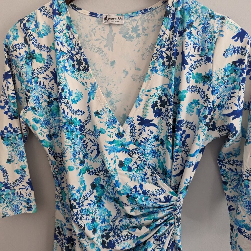 Mare Blu Saint Tropez Cinch Waist Dress Blue Waist Small Comfy - Picture 9 of 10